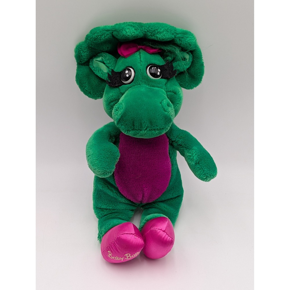 Baby Bop Plush Green Purple 1992 Barney Dinosaur Stuffed Animal Lyons Group